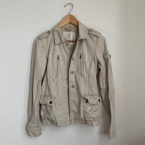 ae | tan military cargo utility jacket